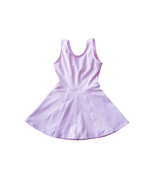 pre -order Purple print girl yoga dress GSD2429