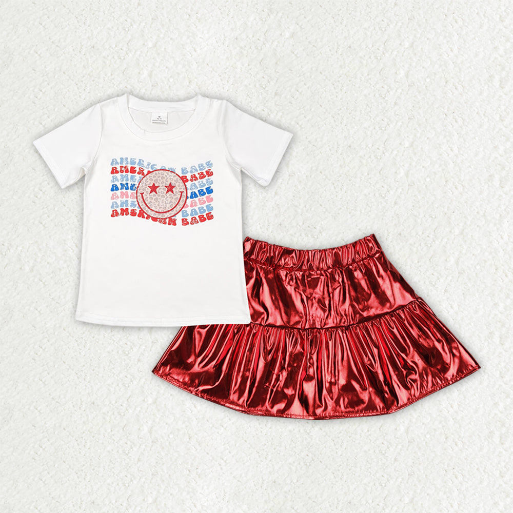 pre -order smile flag print girl set GSD2447