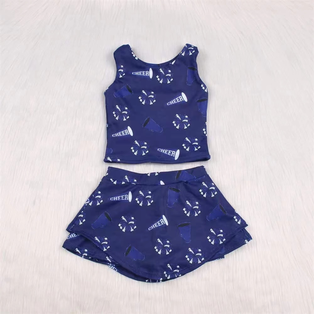 pre -order navy cheer print girl set GSD2448