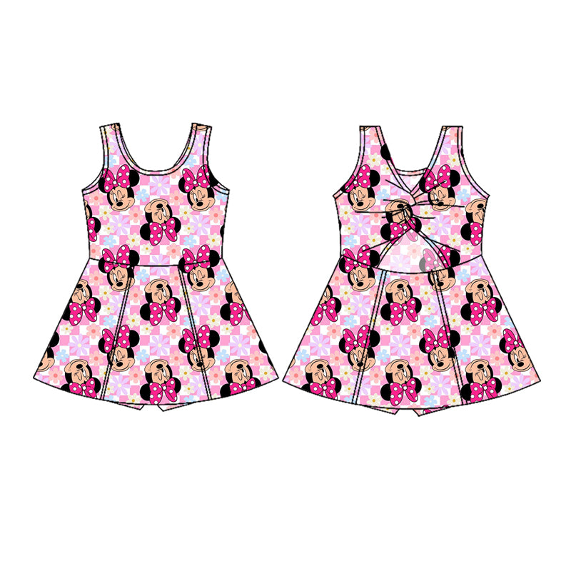 pre -order pink pink cartoon yoga sleeveless print girl set GSD2461