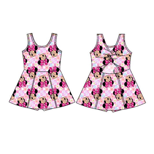 pre -order pink pink cartoon yoga sleeveless print girl set GSD2461