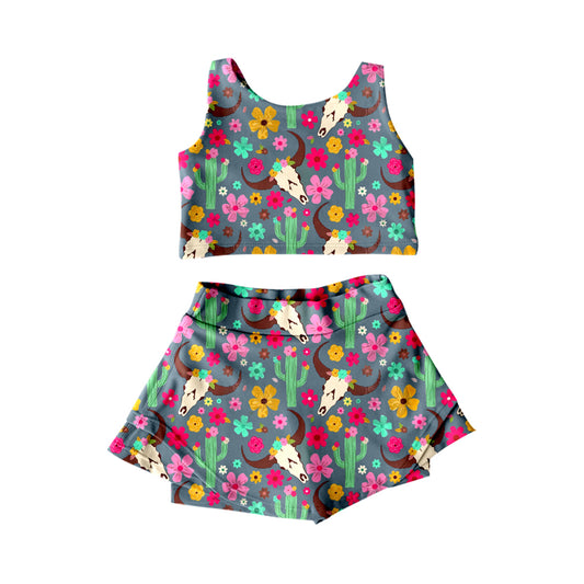 pre -order flowers print girl dress GSD2519