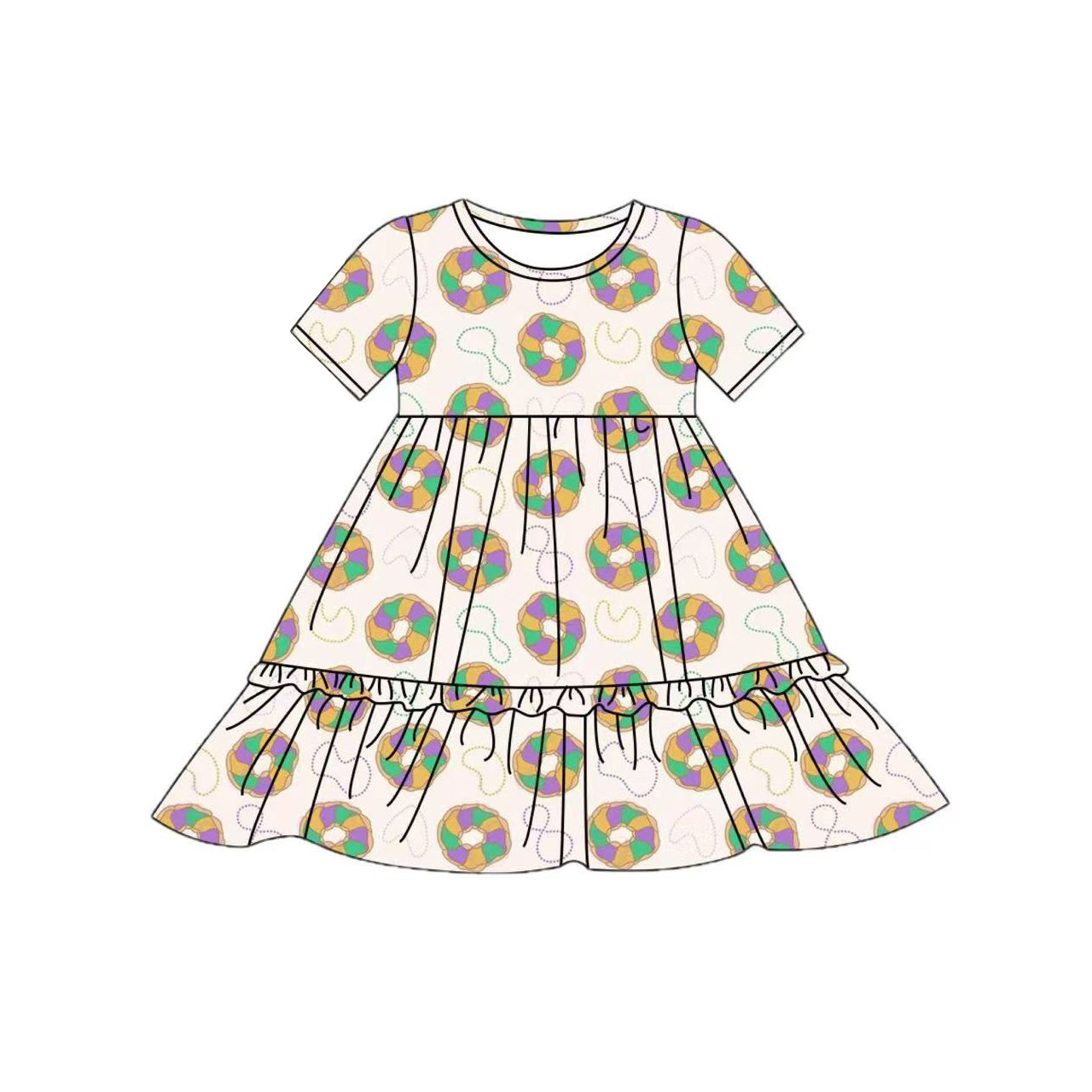 pre -order Donut short sleeves Girls Dress GSD2838
