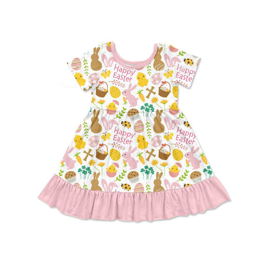 pre -order Easter Bunny short sleeves Girls Dress GSD2841