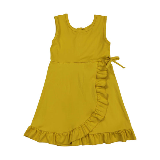 Athletic Mustard Scalloped With Bow Skort Outfits GSD3031