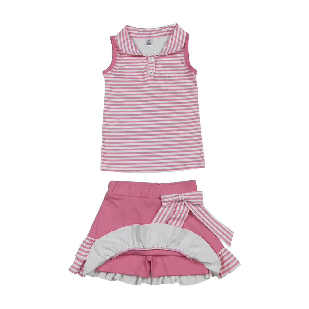 Summer pink stripes Skort Outfits GSD3408