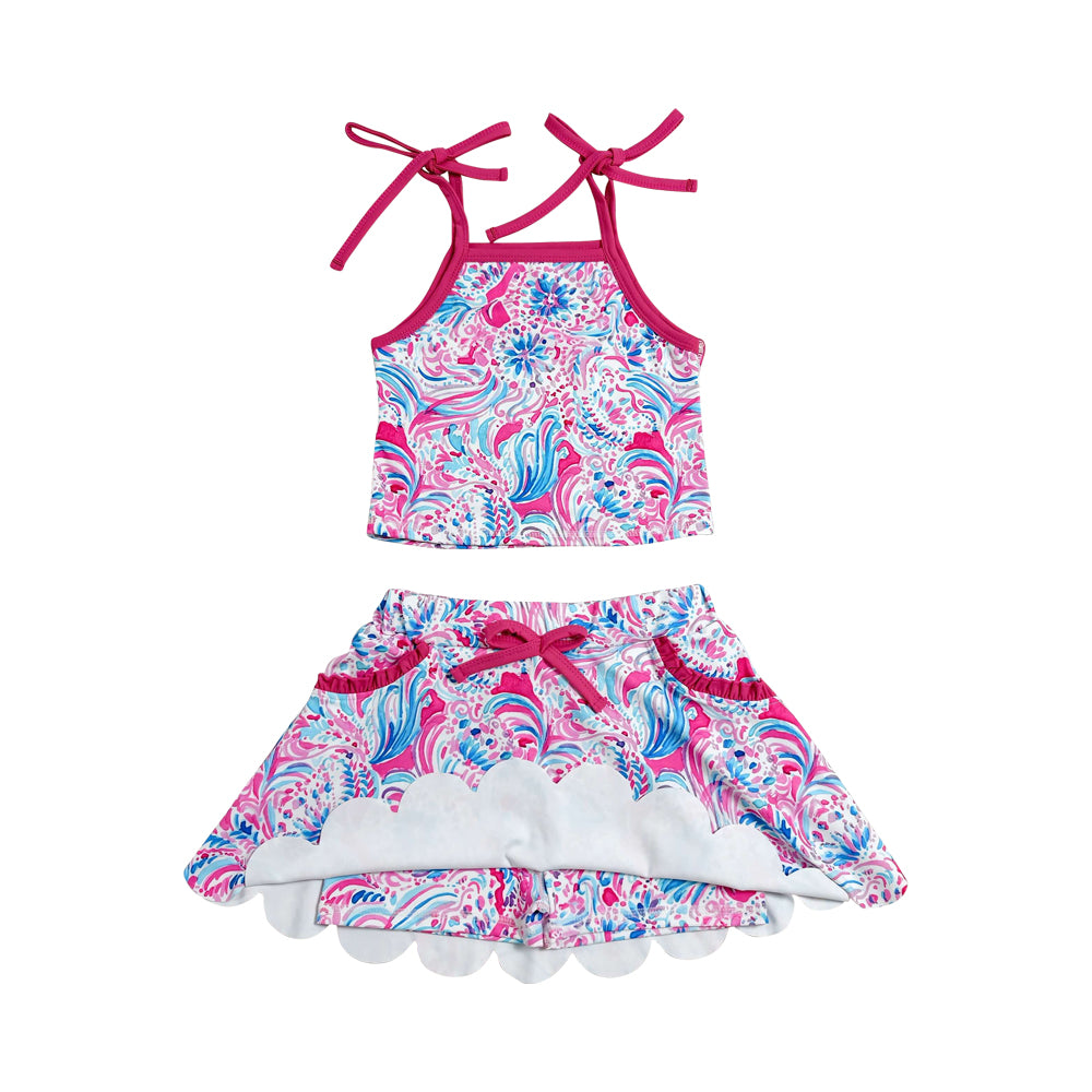 Athletic ocean flower Skort Outfits GSD3728