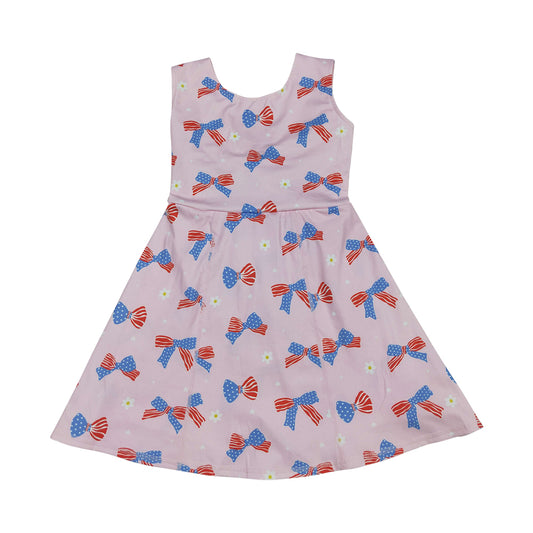 4th of july Bow Athletic Girls dress GSD3748