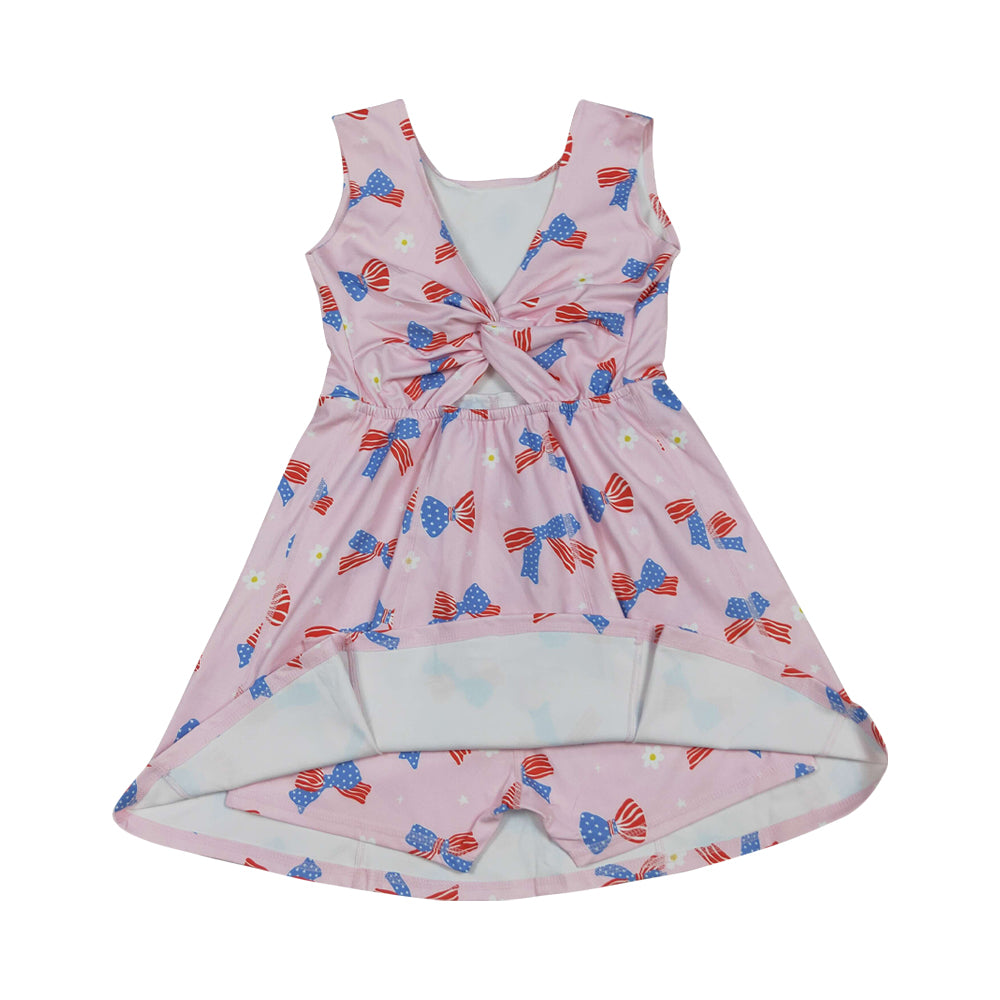 4th of july Bow Athletic Girls dress GSD3748