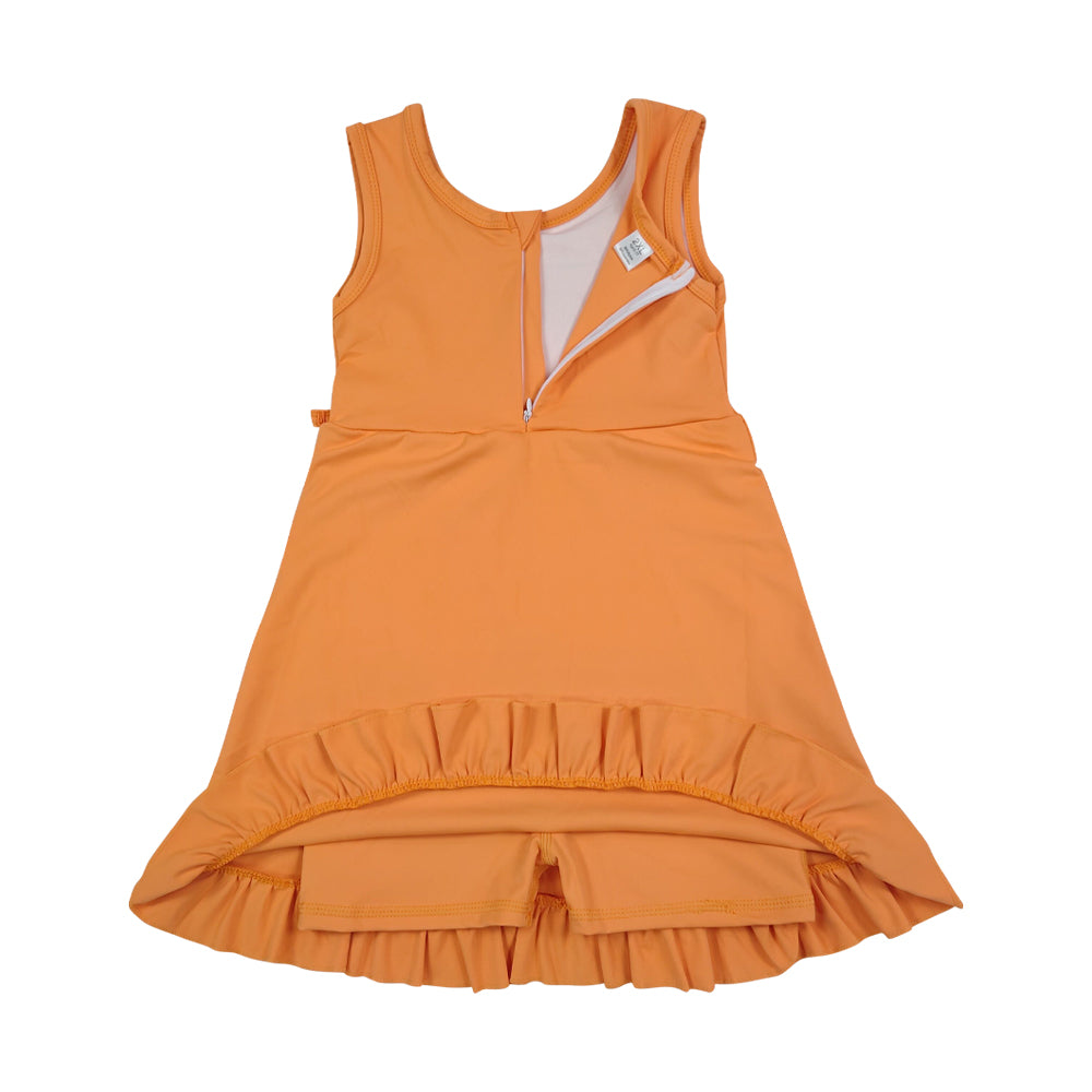 Athletic Orange Ruffle Girls Dress GSD3767