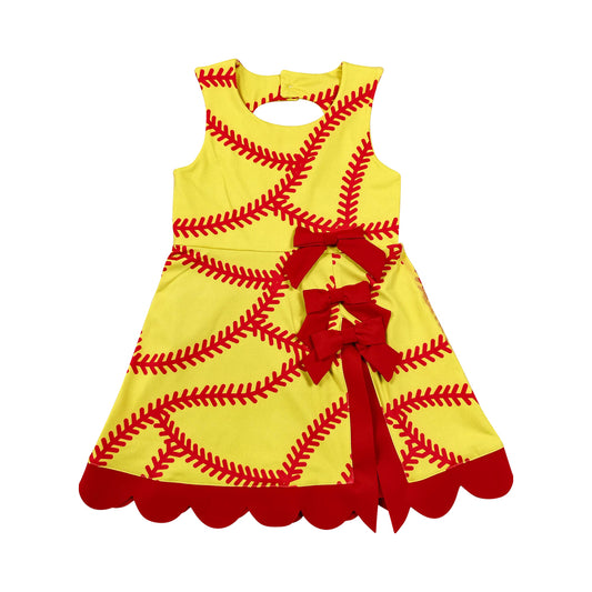 Athletic Orange Baseball Girls Dress GSD3834