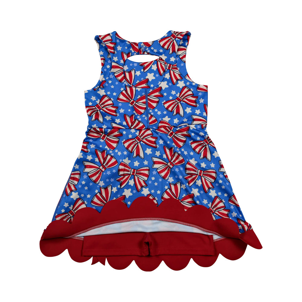 Athletic Blue Bow Girls Dress GSD3925