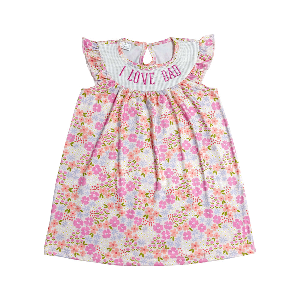 Summer Embroidered I LOVE Dad Girls Dress GSD3986