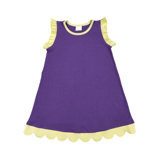 purple Scalloped Girls dress GSD4046