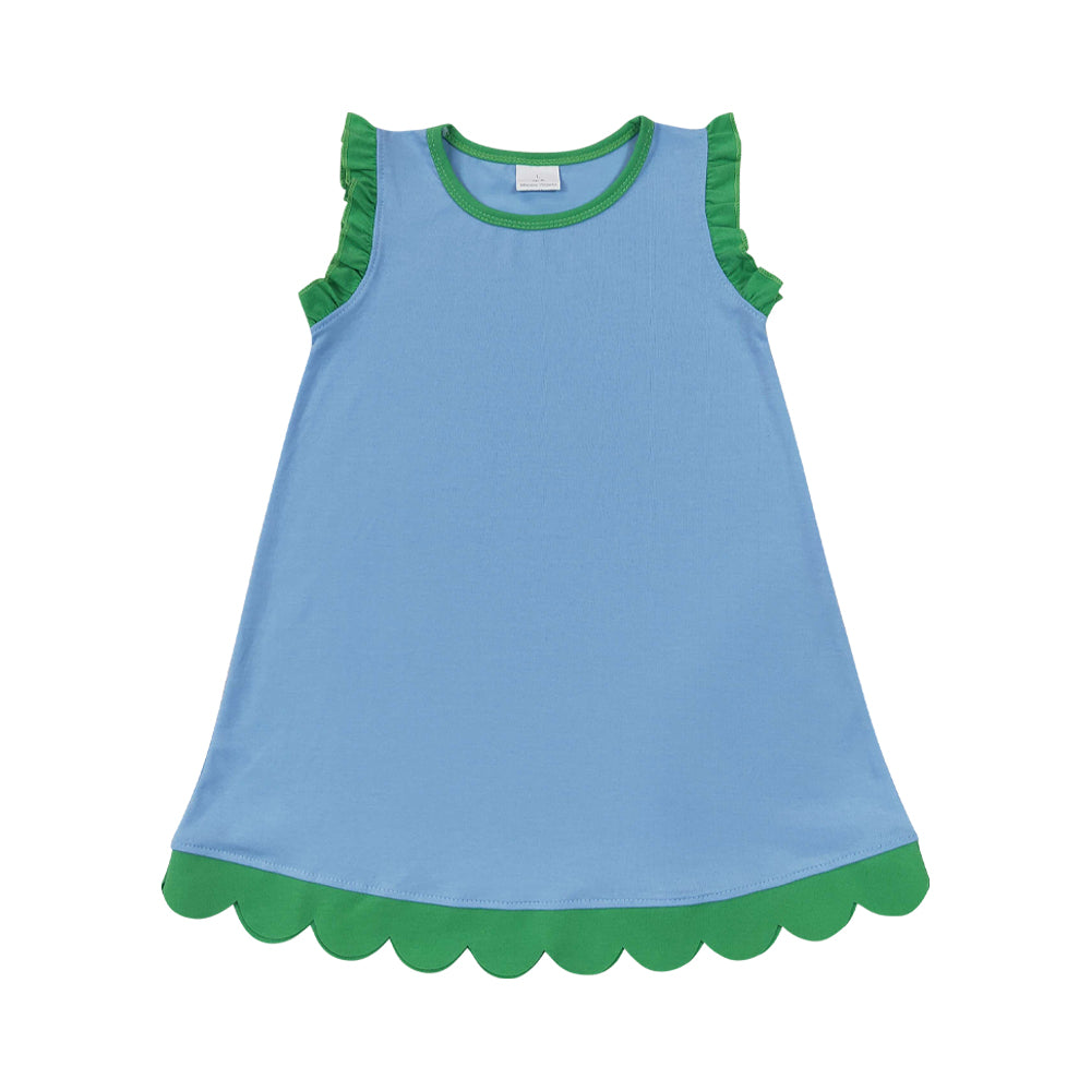 Athletic Blue Ruffle Girls Dress GSD4060