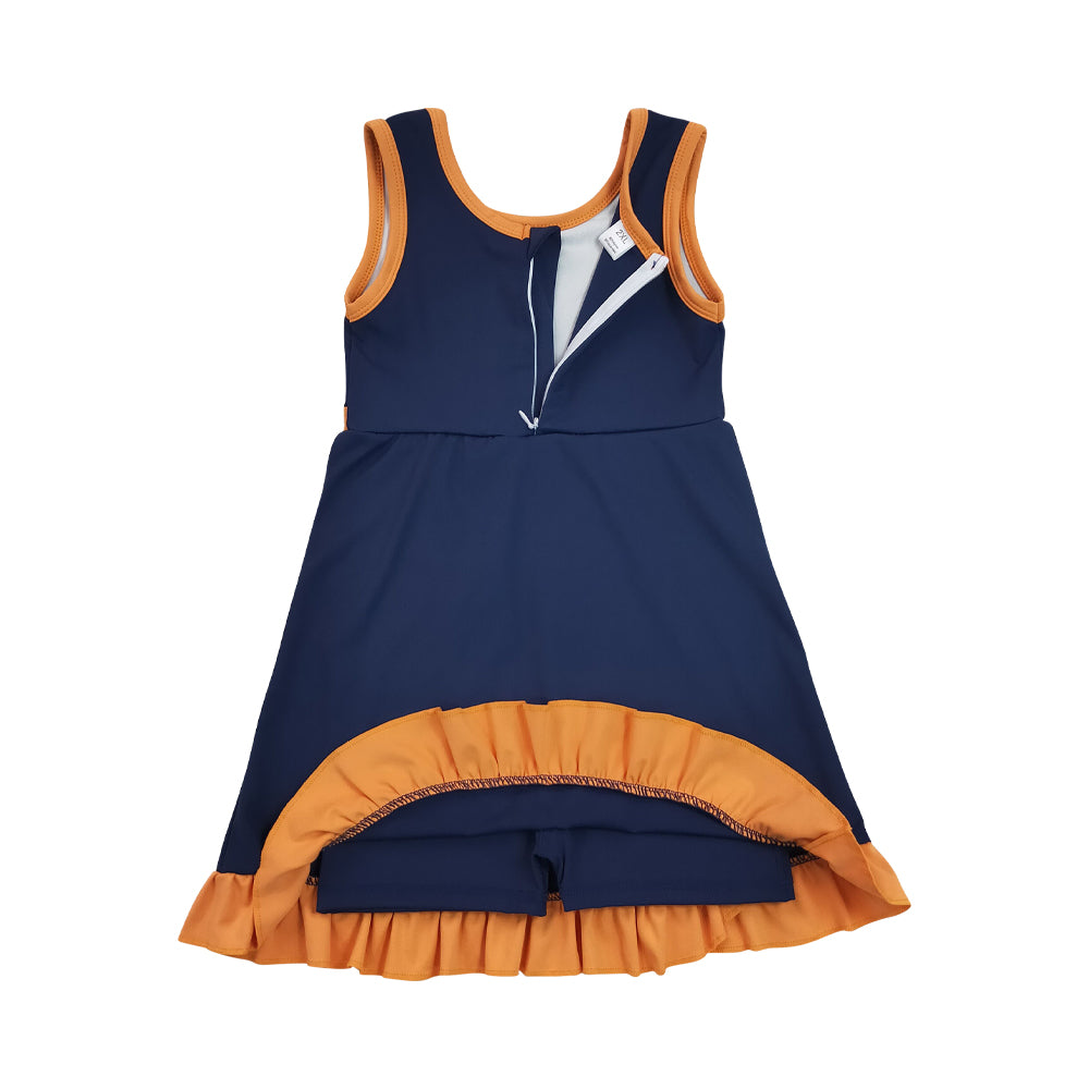 Athletic Navy Ruffle Girls Dress GSD4131