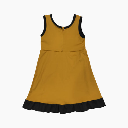 Athletic Yellow Ruffle Girls Dress GSD4134(