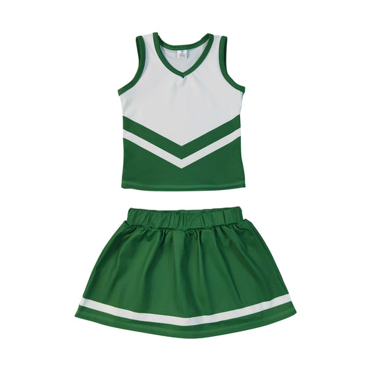 Athletic Green Cheer Uniform Girls Cheerleading team sleeveless Skort Outfits GSD4191