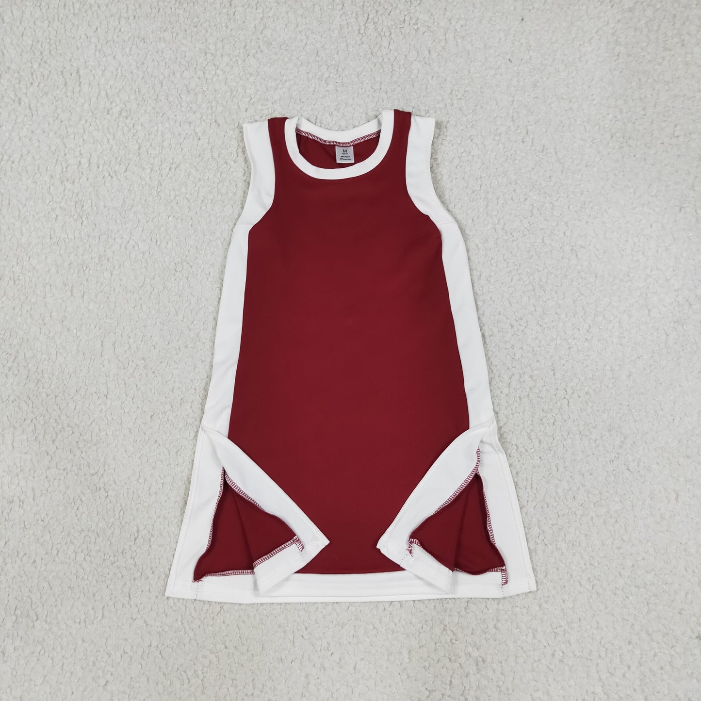 GSD4257 Solid Color Dark Red Yoga Girl's Dress