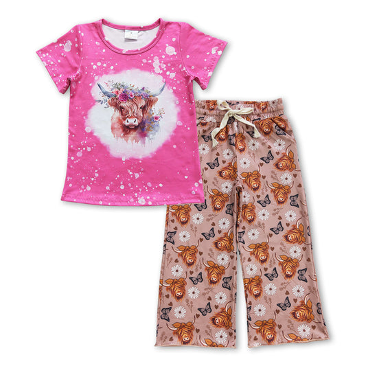 Pink Floral Cow girl outfits