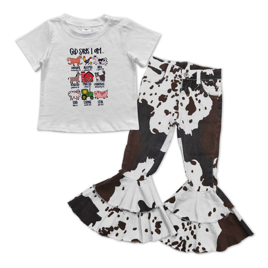 Animal Print Baby Shirt Leopard Bell Pants Jeans