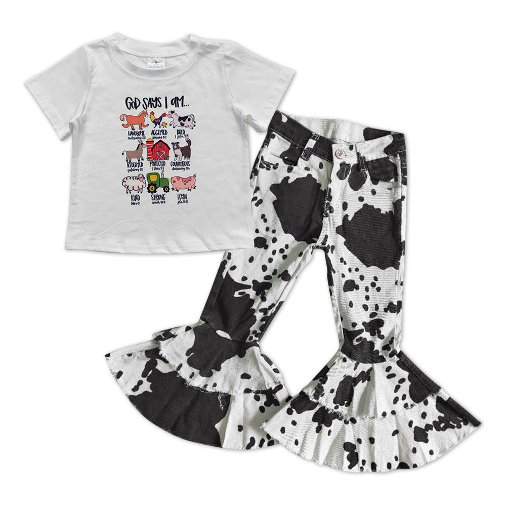 Animal Print Baby Shirt Black Leopard Bell Pants Jeans