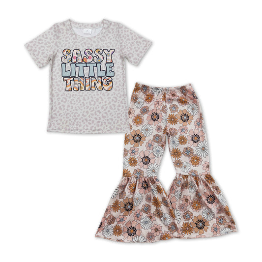 SASSY LITTLE THING Print Bell Pant Girls Set