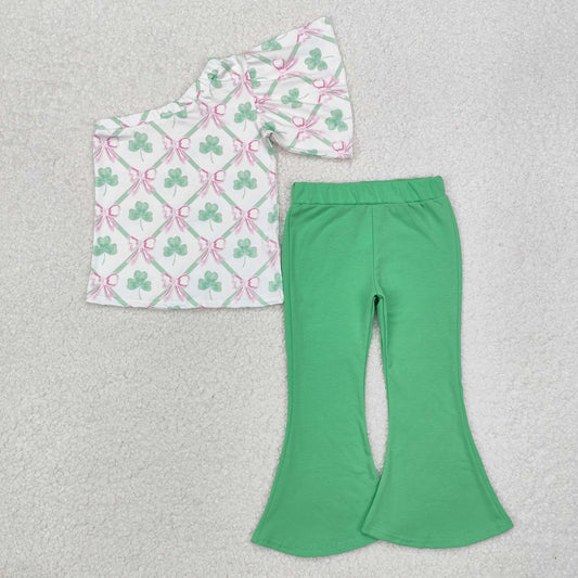 Four leaf clover print Boutique girl outfits
