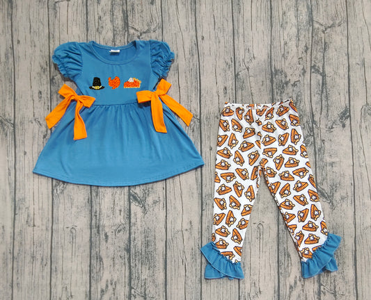 pre -order Blue cake turkey embroidery girl set GSPO2028