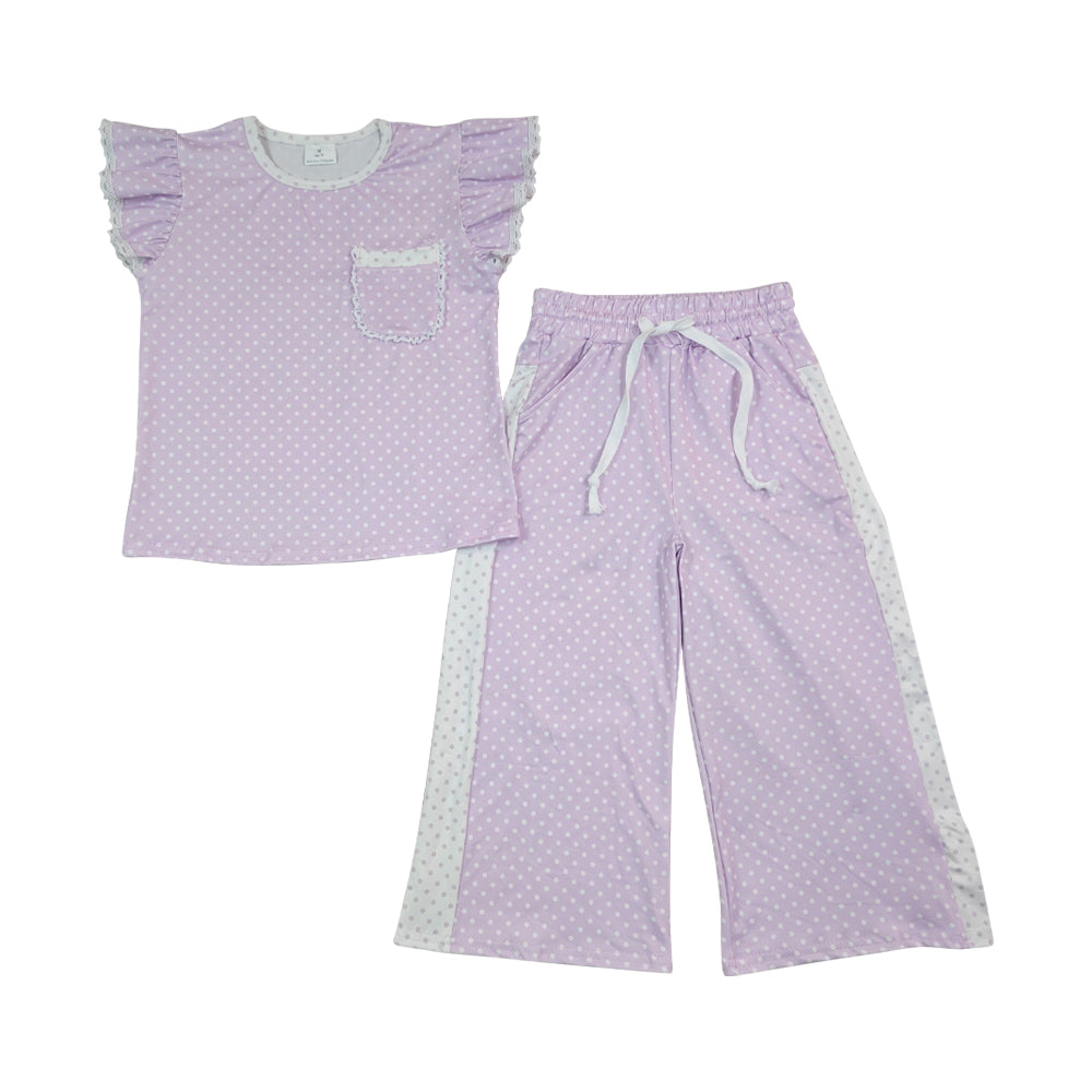 Purple Dots Short sleeve set GSPO2328