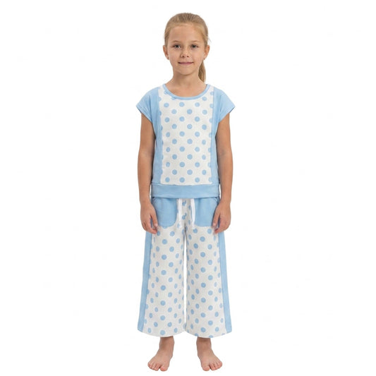 GSPO2334 Green Blue Color Dots Cute Yoga Girls Set