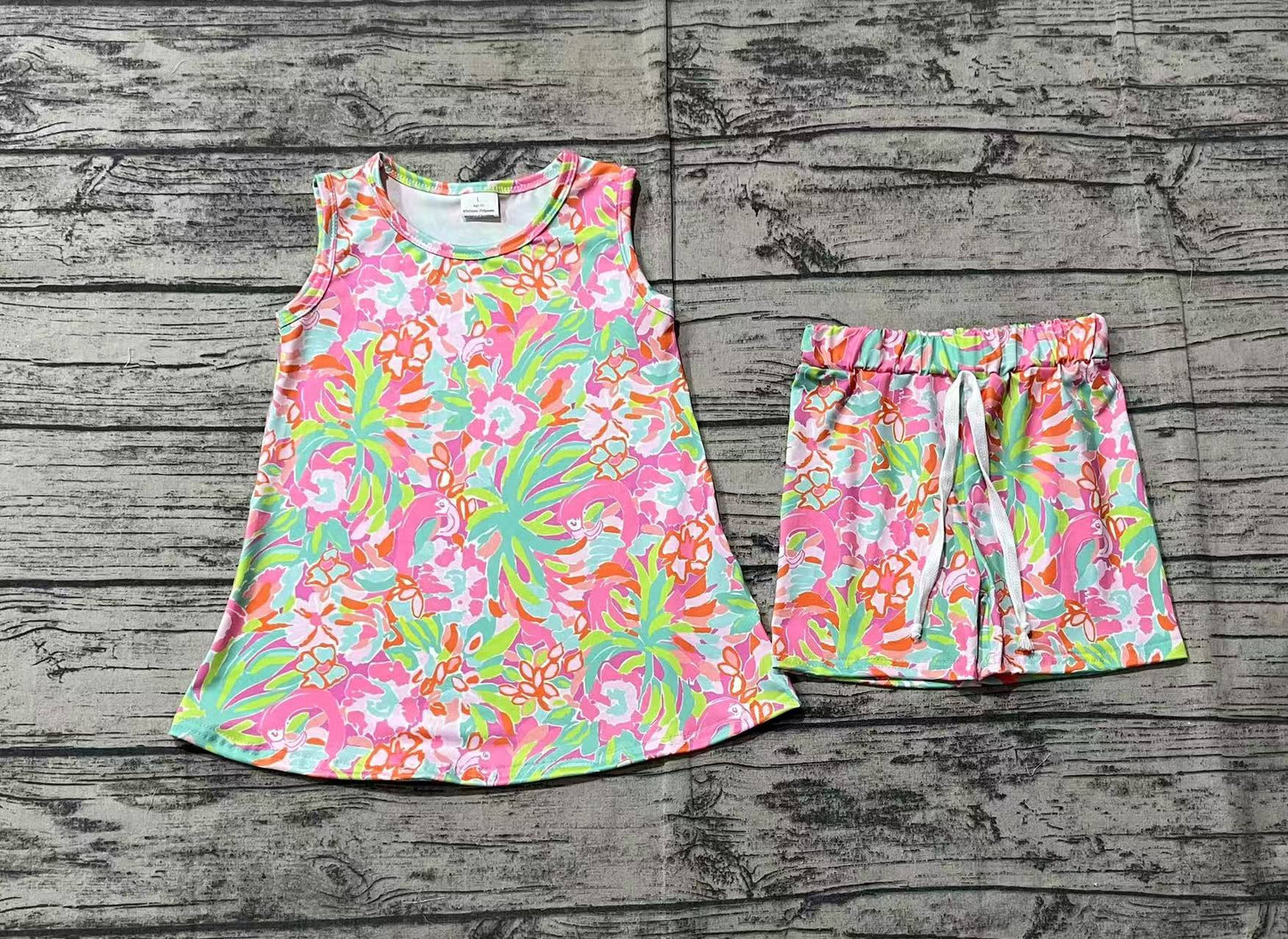 pre -order Pink Flowers pattern short sleeveGSSO1749