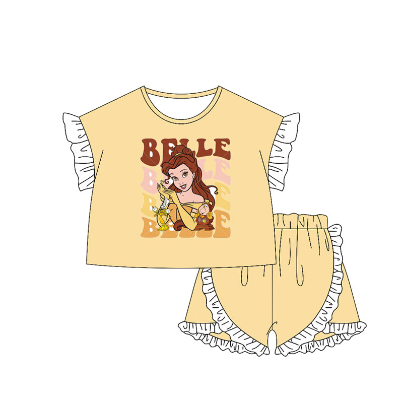 pre -order yellow princess print girl Set GSSO2164