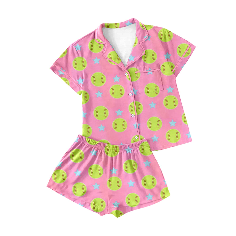 pre -order pink softball girl pajamas Set GSSO2203