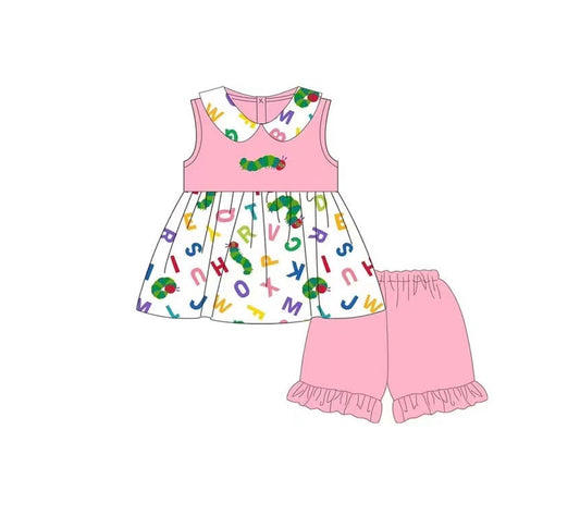 pre -ordercaterpillar print Sleeveless girl set GSSO2313