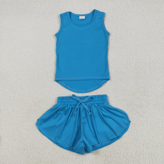 blue yoga girl Sleeveless set GSSO2504