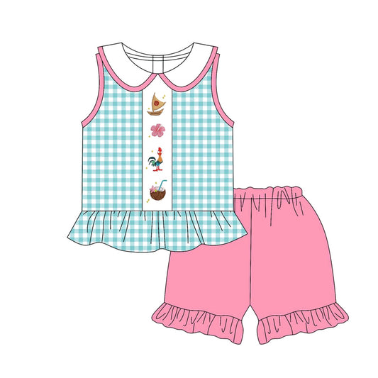 pre -order green paid pattern print girl set GSSO2511