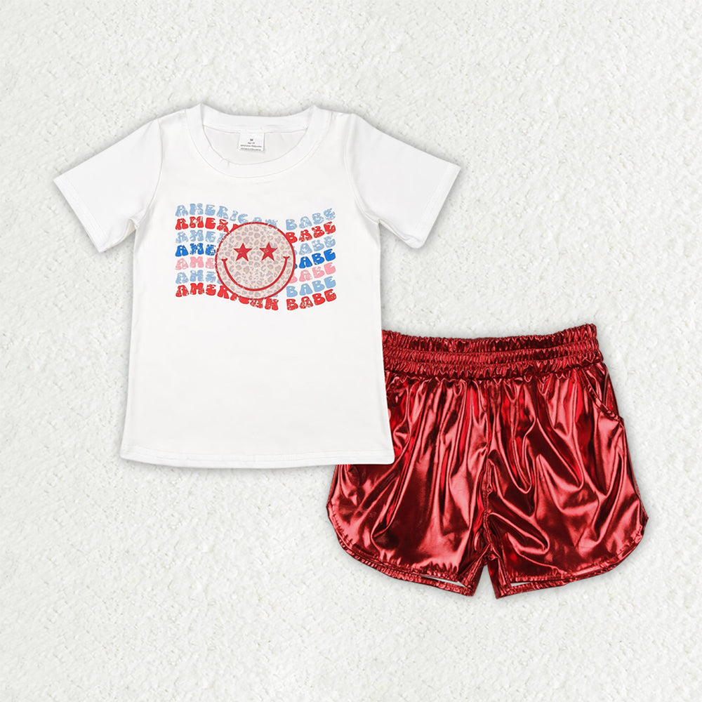 pre -order flag smile print girl set GSD2547