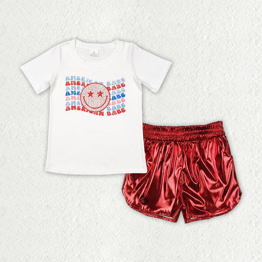 pre -order flag smile print girl set GSD2547