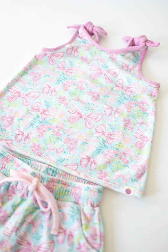 pre -order pink flowers print girl set GSSO2550