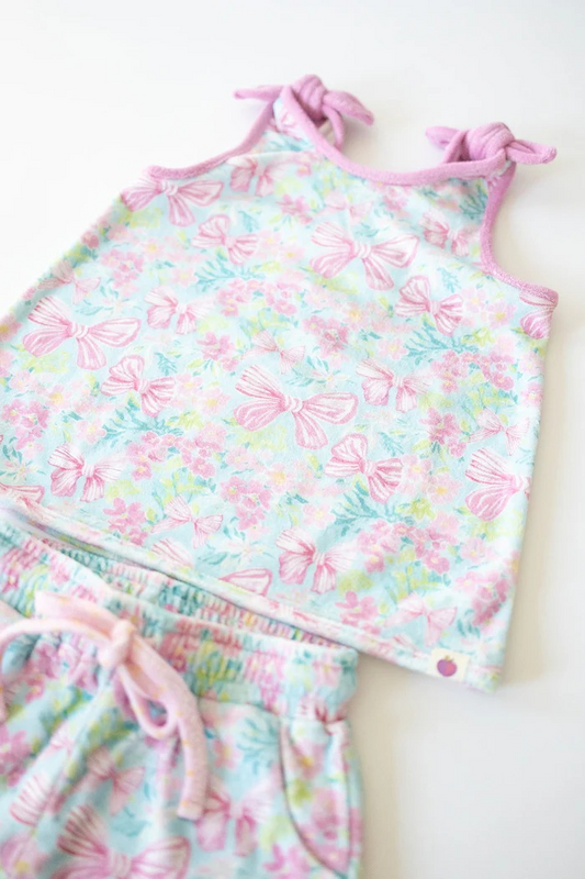 pre -order pink flowers print girl set GSSO2550