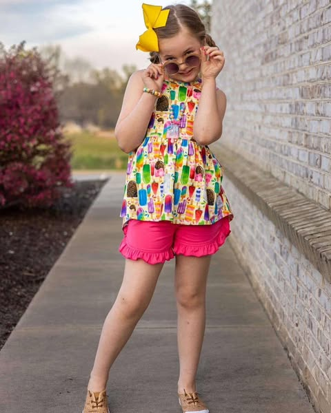 pre -order colorful ice scream print girl set GSSO2552