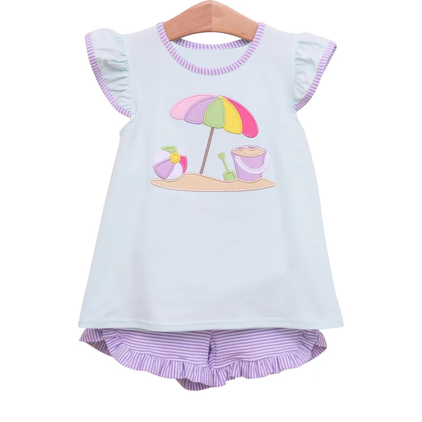 pre -order blue breach umbrella print girl set GSSO2553
