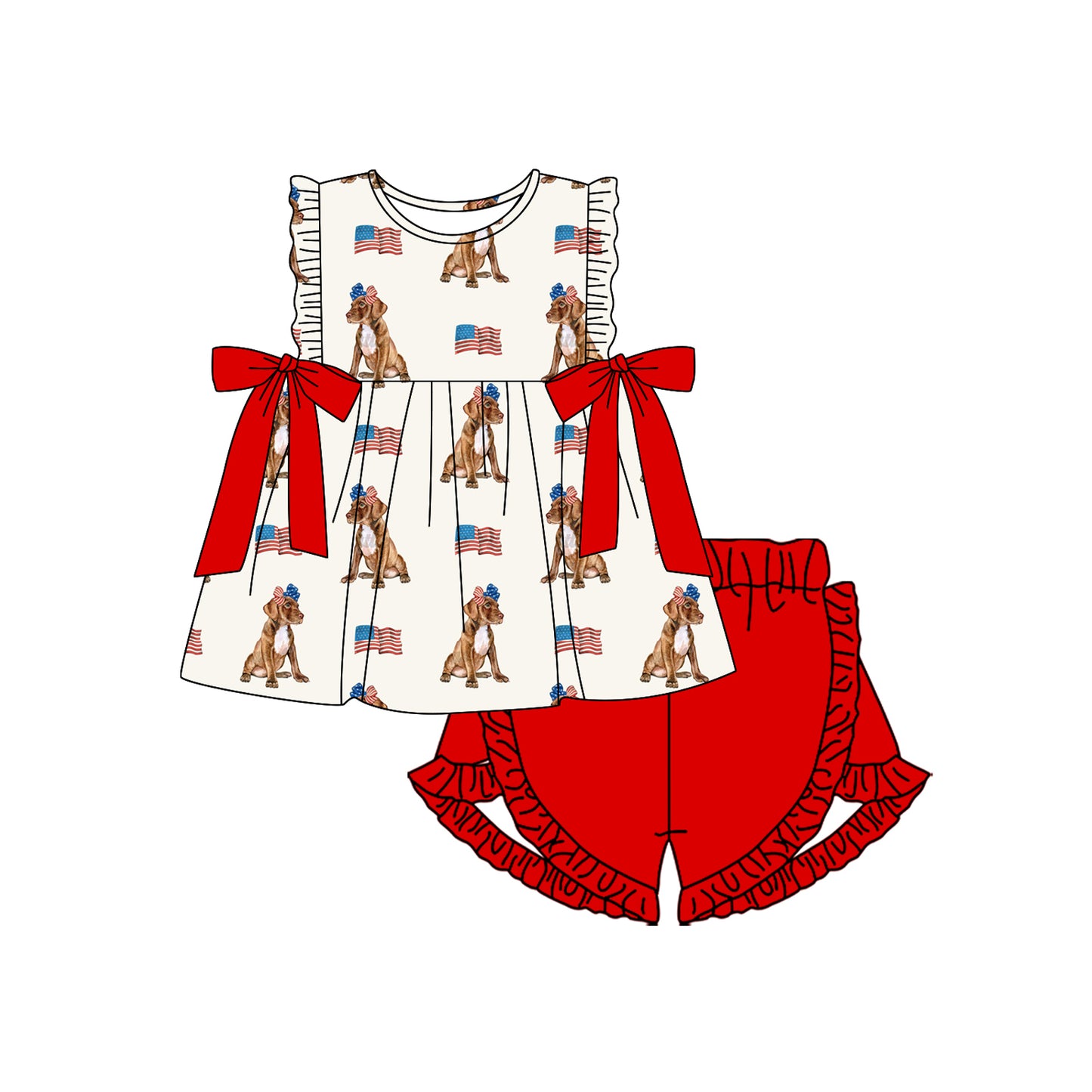 pre -order puppy print girl set GSSO2560
