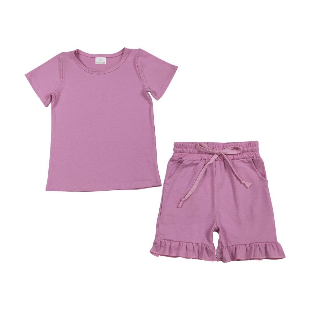 Purple Short sleeve Girls Set GSSO3348