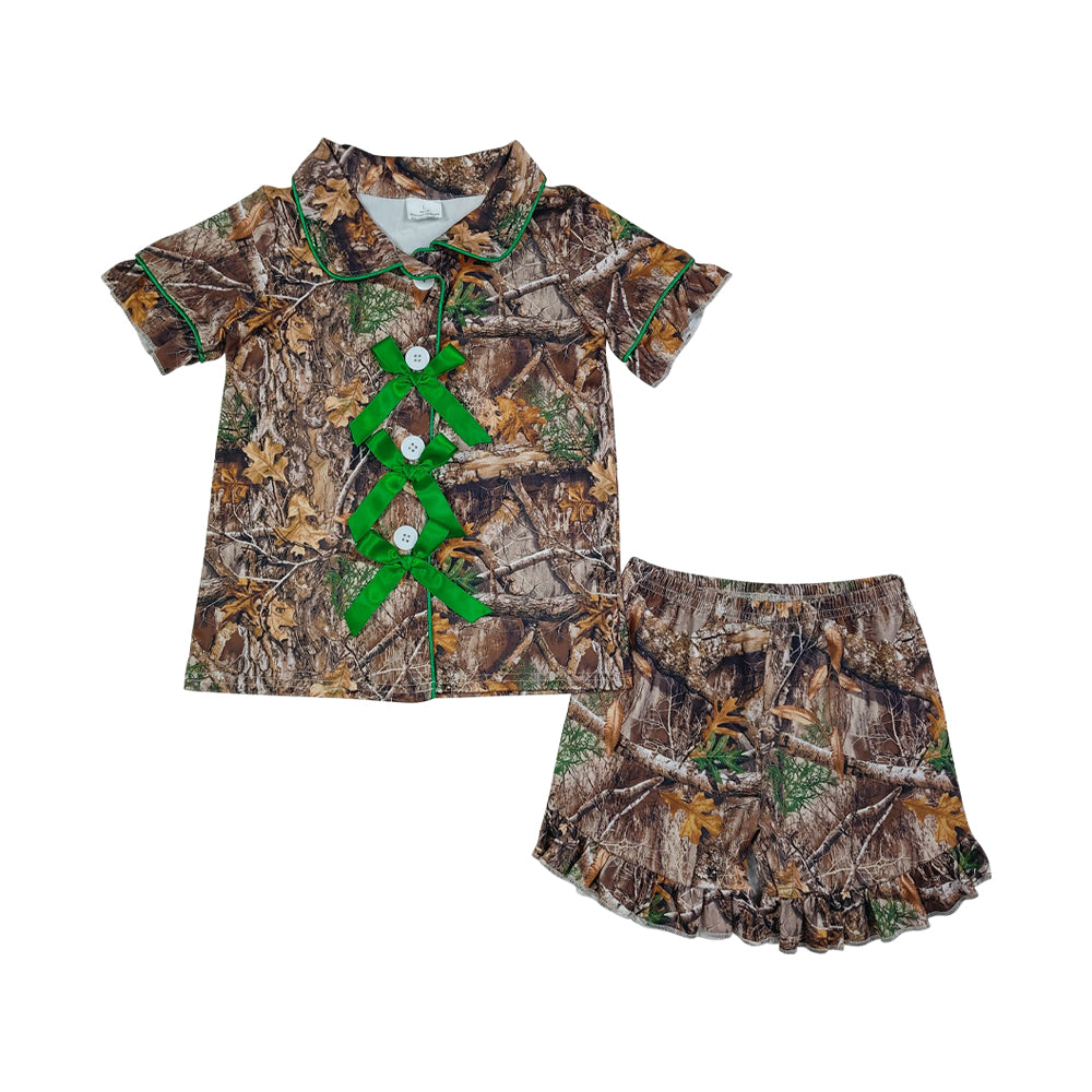 Toddler Branches Bows Girls Button Pajamas GSSO3365