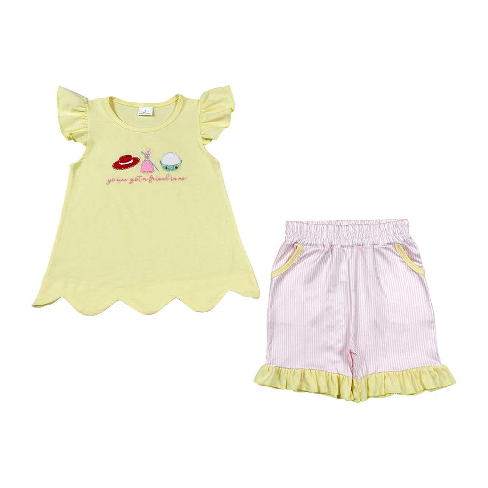 Summer embroidery Girls Outfit GSSO3495