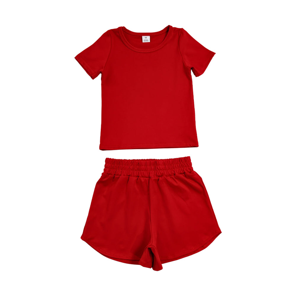 Athletic Red Short Sleeve Outfits GSSO3765