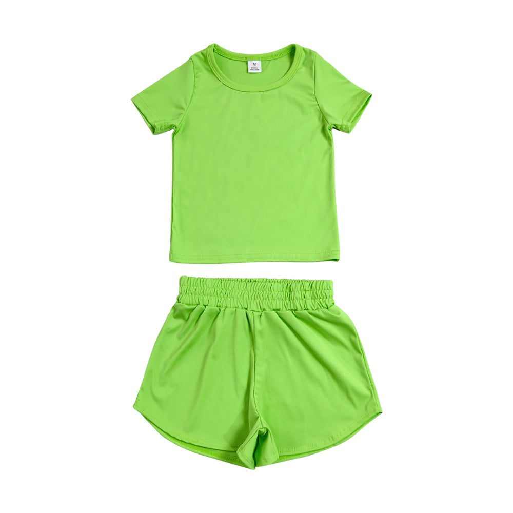 Athletic Green Short Sleeve Outfits GSSO3767