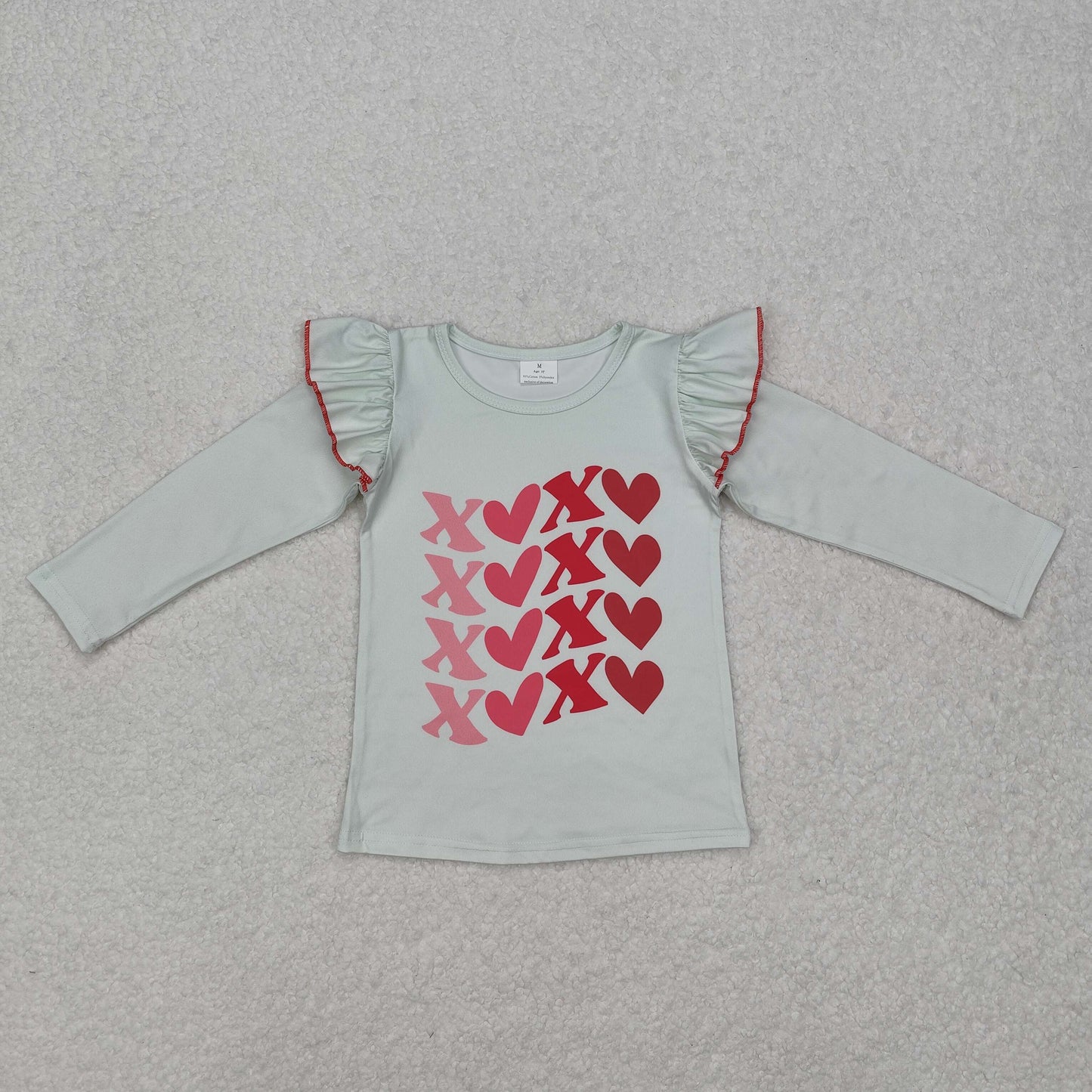 Valentine XOXO print Long Sleeve Shirt